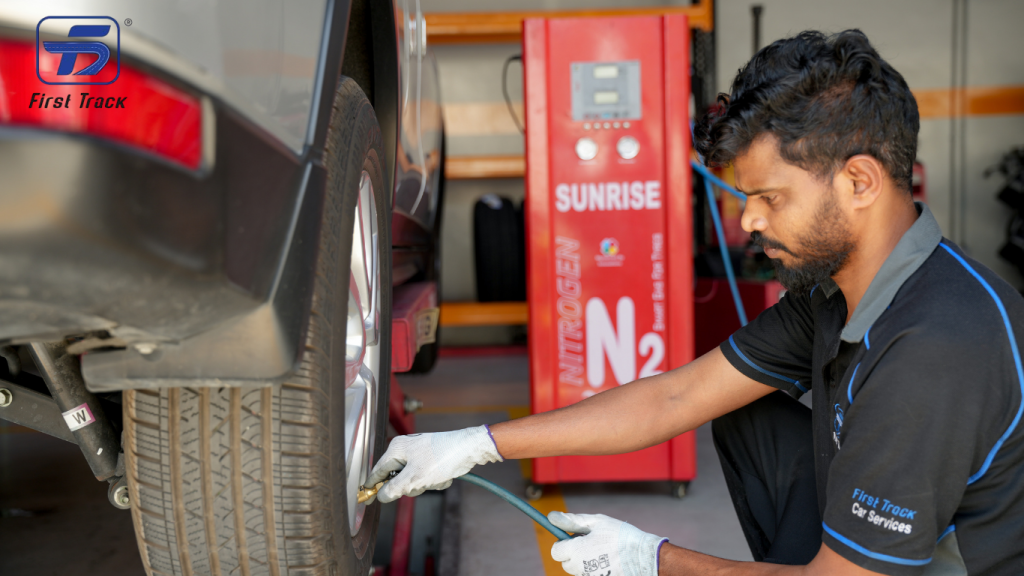 By combining the stability of nitrogen inflation with a fully functional TPMS, you are creating a "set-and-forget" environment where your tires are always performing at their best. This reduces uneven tread wear, improves your fuel economy, and, most importantly, keeps you safe from the dangers of sudden tire failure on the road. Experience the difference that professional care makes. Visit Firsttrack Car Services in Ajman today for a full nitrogen conversion and a comprehensive TPMS health scan.
